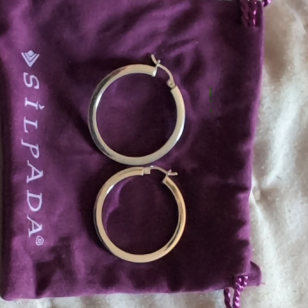 Silpada Classic Silver Hoop Earrings